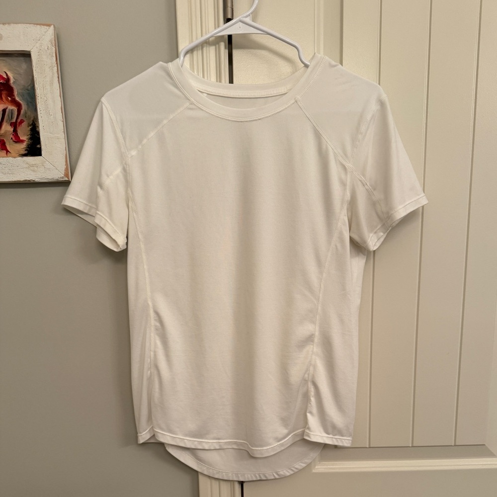 Women’s ZYIA White Fitted Cap Sleeve T-Shirt Medium M
